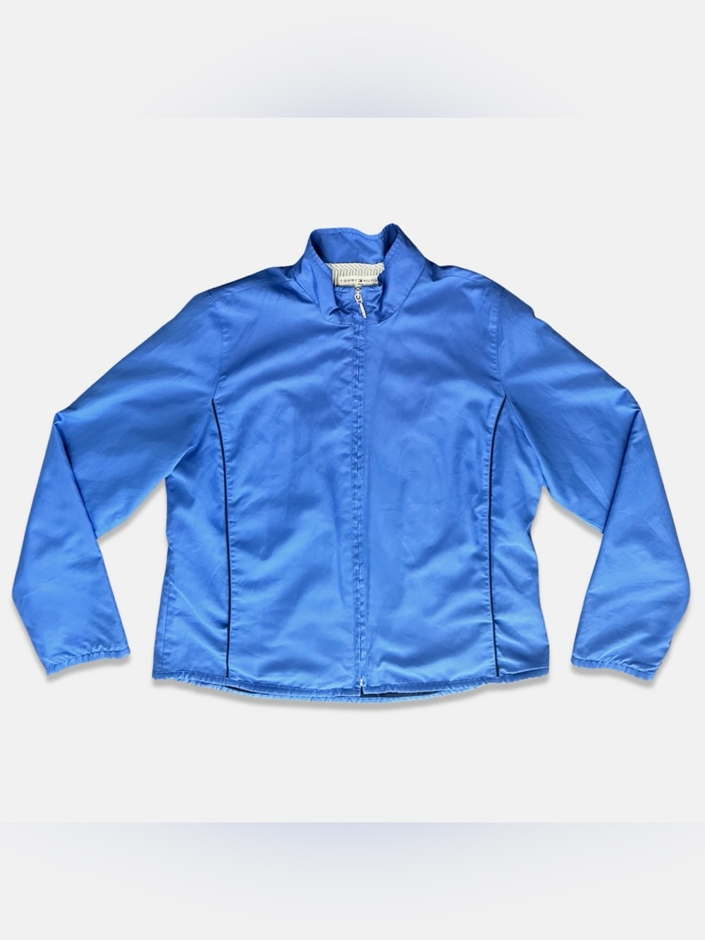 Tommy Hilfiger Golf Blue Fleece Lined Windbreaker Jacket with Pockets Size M